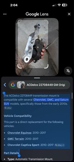 The ACDelco 9 transmission mount is compatible with several Chevrolet, GMC, and Saturn SUV models, specifically those from the early 2010s.Vehi
