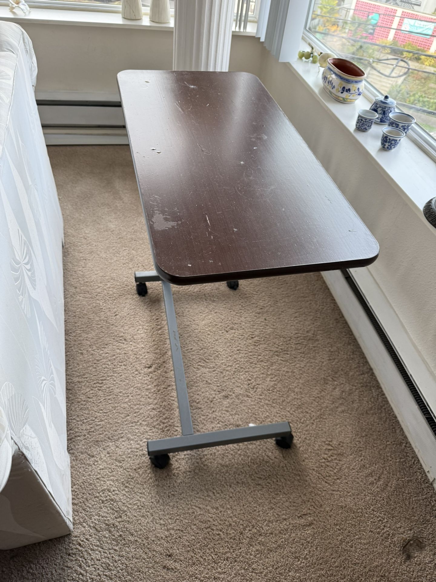 Rolling Adjustable Over Bed Side Table