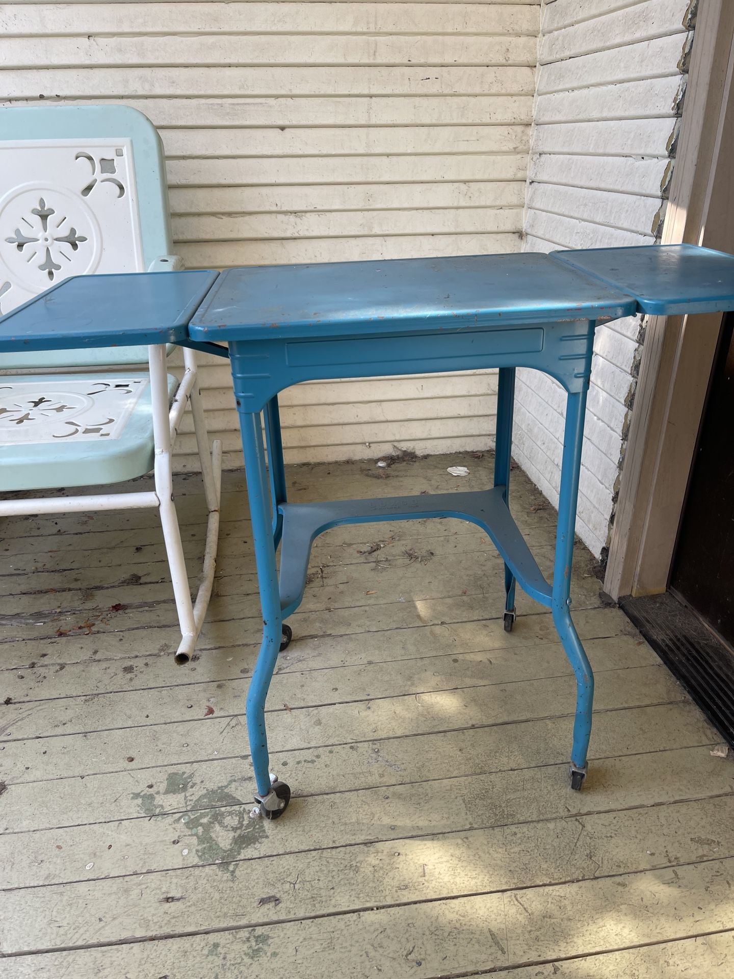 Antique Metal Desk For Side Table