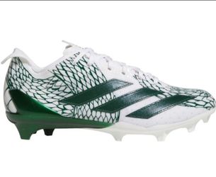 Men's Adidas Adizero Electric 2 White Green Art Football Cleats Sz 9.5 🏈
