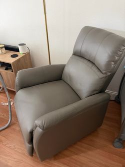 Gray Leather Recliner Chair