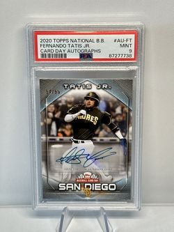 2020 TOPPS NATIONAL B.B. FERNANDO TATIS JR. AUTO # 54/55 AUTOGRAPHS #AU-FT PSA 9