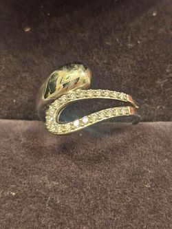 Sterling silver ring with diamonds
