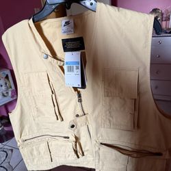 Men M NIKE LIFE UTILITY VEST SESAME TAN FN3214-252 Cotton New