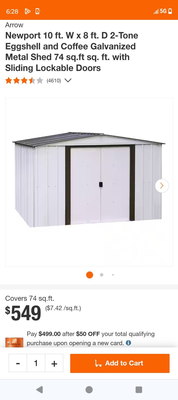 10x8 Arrow Shed New