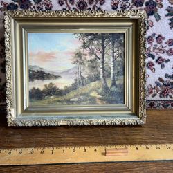 Oil Painting Of Trees Lake 