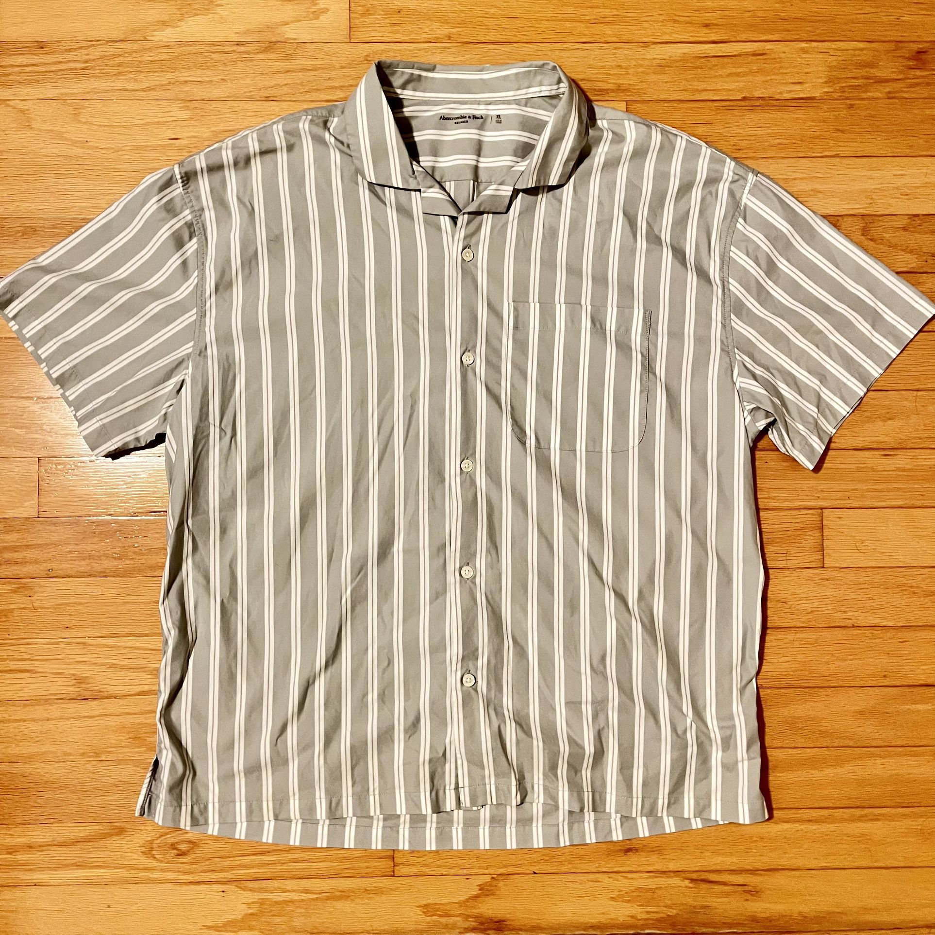 Mens A&F Striped Dress Shirt XL