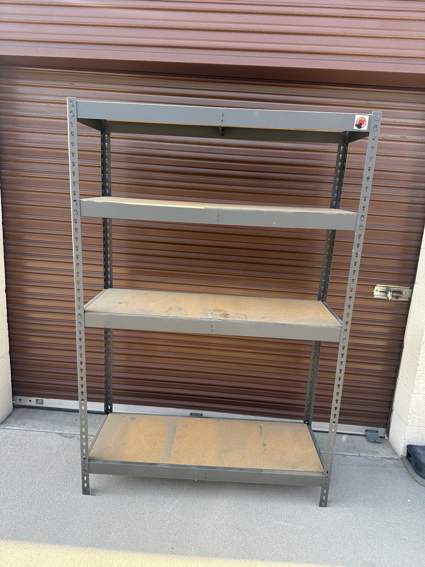Heavy Duty 4 Tier Metal Frame W Plywood Shelving All Can Be Taken Apart For Easy Storage