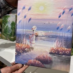 Girl On The Beach Oil Painting 