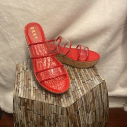 Dkny Red Wedges 