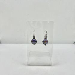 Opal Crystal Bead Dangle Earrings