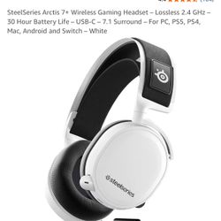 SteelSeries Arctis 7+ Wireless Gaming Headset - Lossless 2.4 GHz - 30 Hour Battery Life - USB-C - 7.1 Surround - For PC, PS5, PS4, Mac, Android and Sw