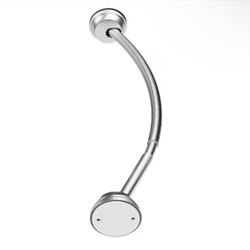 Zenna Home NeverRust Rustproof 40 in. Aluminum Dual Mount Curved Stall Shower Rod in Satin Nickel