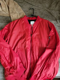 H&M Men's Bomber Jacket Red (LARGE)
