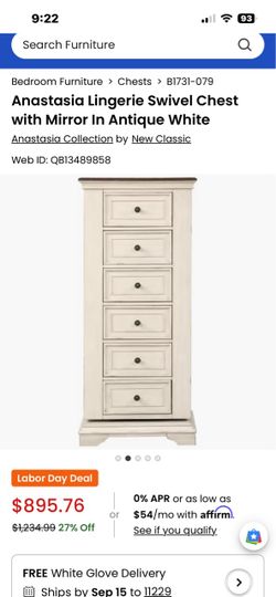 New Classic Anastasia Lingerie Swivel Chest Antique White