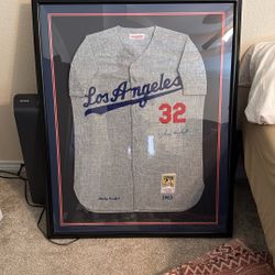 Sandy Koufax signed Autographed Mitchell & Ness Dodgers Jersey Gray JSA HOF 44L