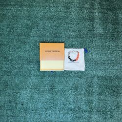 Orange and black chain link bracelet