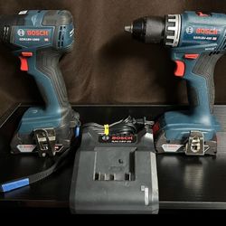 Bosch 18-volt drill set with charger and batteries