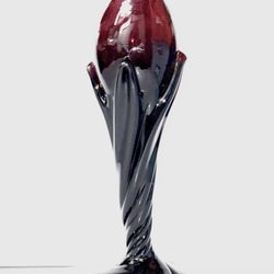  Vtg Czechoslovakian dark amethyst candle holder 