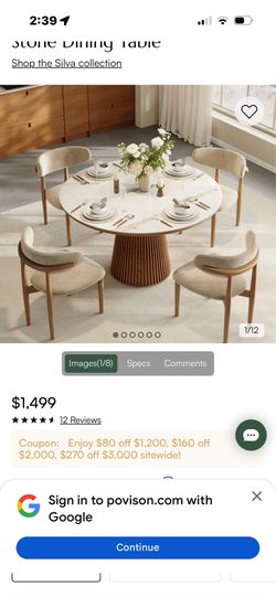 Stone dinner room table