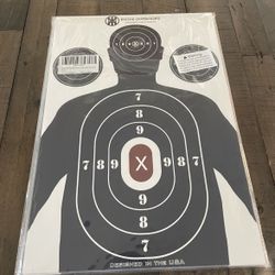 50-pack, KNINE OUTDOORS Shooting Paper Targets for Shooting Range, 12 x18 inch, Silhouette with Red Bullseye, Blue Design