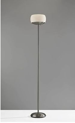 Adesso 5003-22 Jessica 300W Torchiere, 71 in, 2 x 150W Incandescent/Dimmable LED, Brushed Steel Finish, 1 Floor Lamp