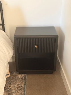 Set of 2 - Modern Black Nightstands