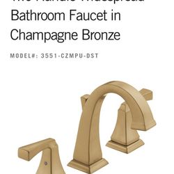 Delta Dryden Sink Faucet Champagne Bronze *NEW* List Is $794