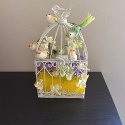 Metal Bird Decoration Cage Crystal Bird On Top, $38