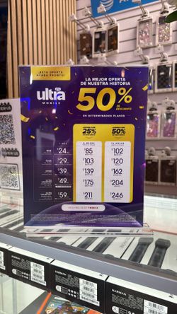 Ultra mobile Prepaid 50% OFF For 12 months Unlimited