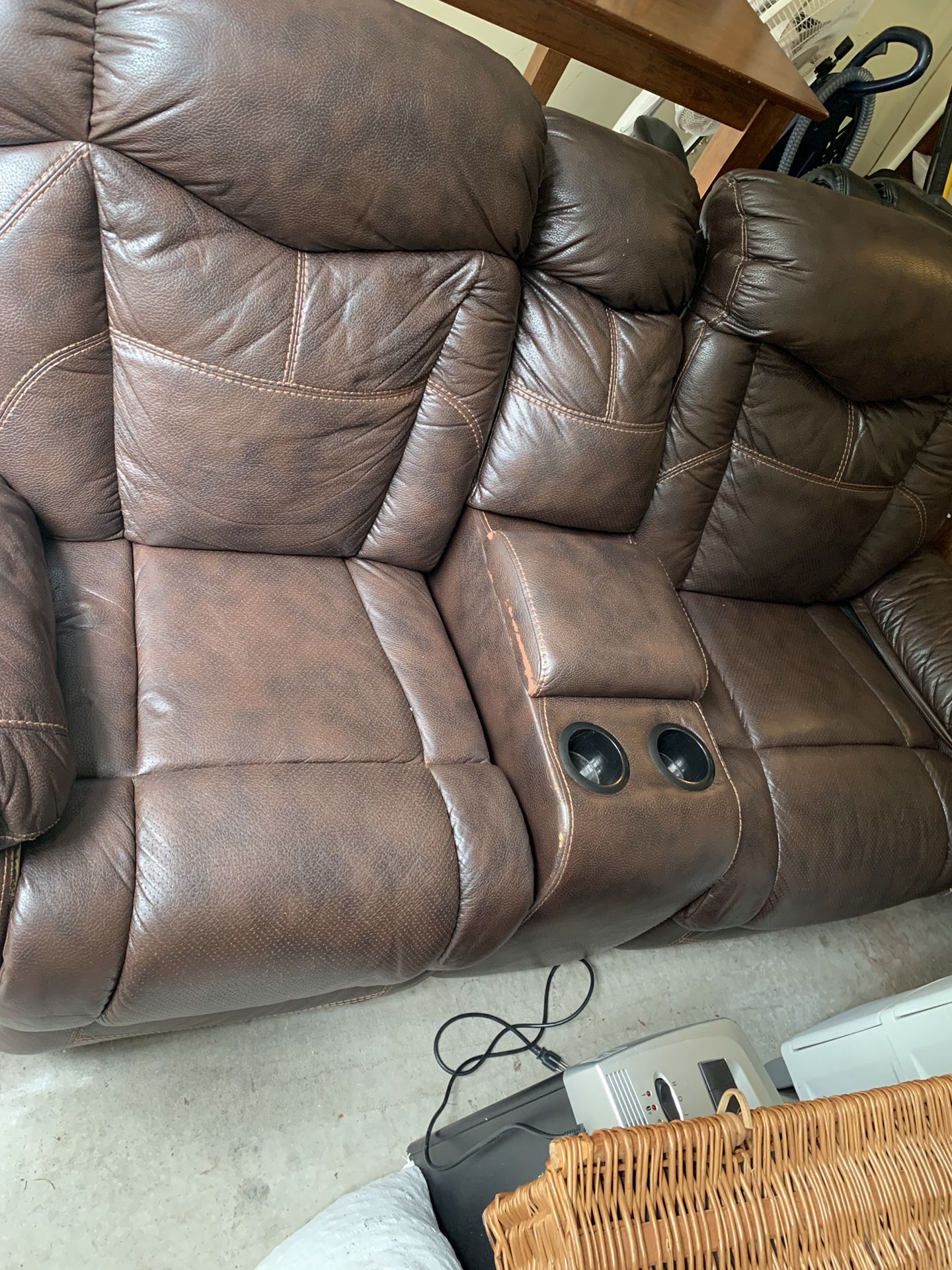 FREE leather couch love seat.