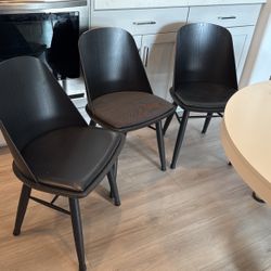 Modern Urban Bucket Dining 3 Black Chairs