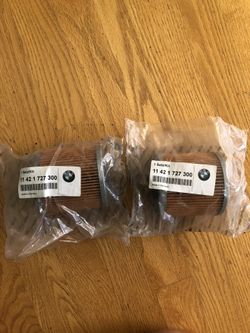 (2) GENUINE OEM BMW OIL FILTER PART # 11421727300