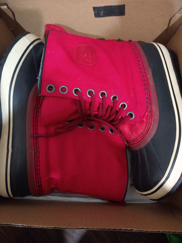 Sorel Canvas Weather Boot Red