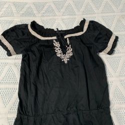 Black And White Embroidery Shirt