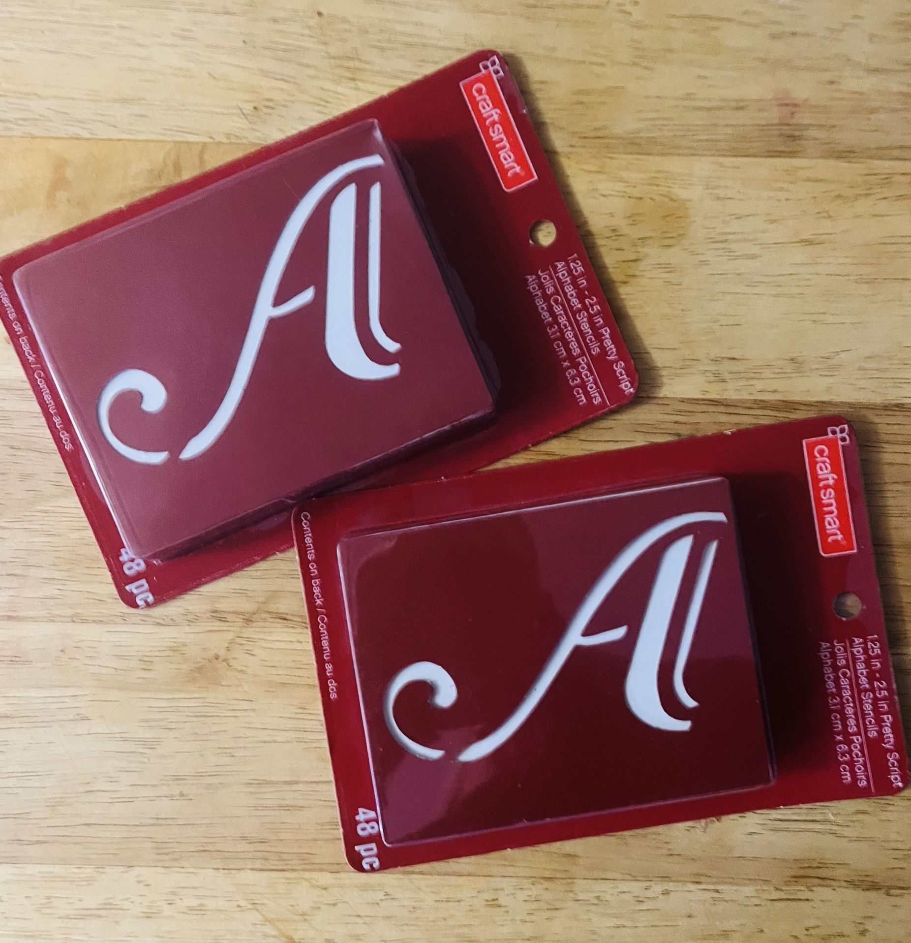 2 Packets of Pretty Script & Number Stencils 96pcs