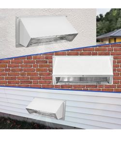 Brand New Wall Vent Cap for Microwave & Range Exhaust Vent Hood, 3-1/4" x 10" Exhaust Vent, White, for Kitchen Bathroom RV Exterior Duct Ventilation