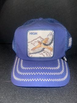 Blue Trucker Hat with Eagle Patch