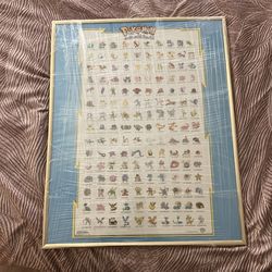 Pokemon Original 150 Poster 22x34 Nintendo 1998