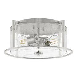 Home Decorators
Collection Helenwood 2-Light
Brushed Nickel Ceiling Flush Mount
with Clear Seeded Glass