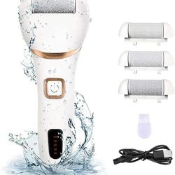 Electric Foot Callus Remover Kit Rechargeable callous removers 3 Grinding Heads Waterproof foot scrubber