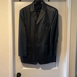 Black Leather Blazer