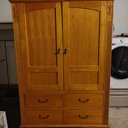Solid Oak Armoire