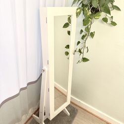 Mirrored Jewelry Cabinet with Lock and Key