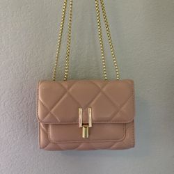 Duomier Small Quilted Purse Crossbody Bag for Womens Gold with Chain Strap