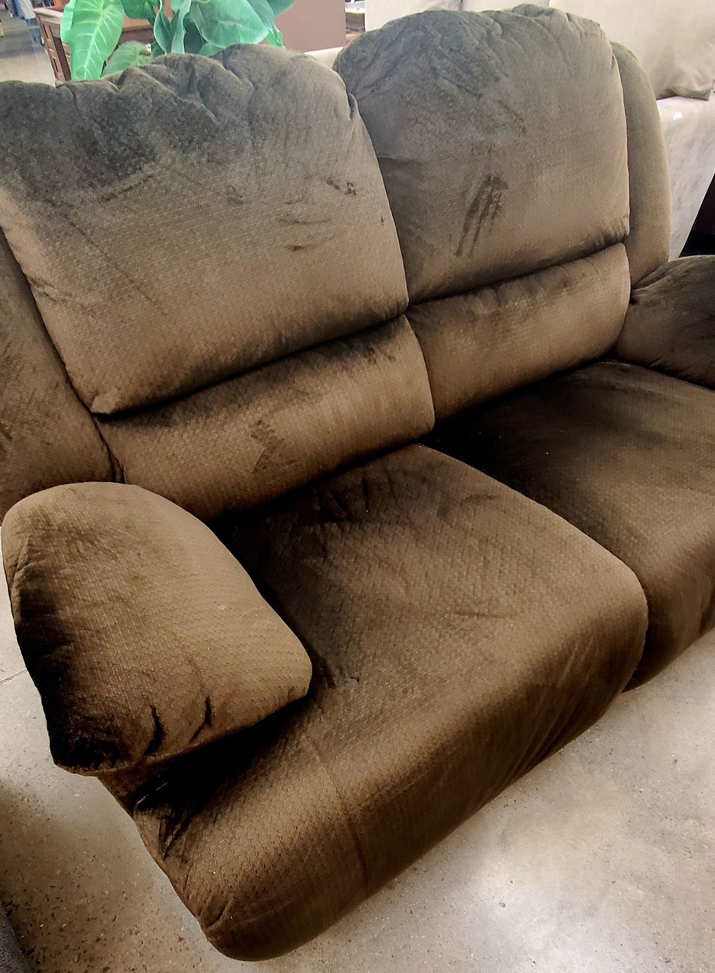 Beautiful, elegant luxury, upscale, brand, new double recliner sofa