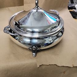 Vintage Silver Plated Casserole Or Soup Tureen With Lid $60 OBO 