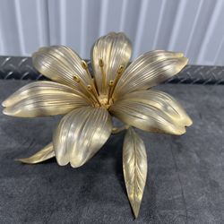 Vintage S. Agudo brass flower ashtray