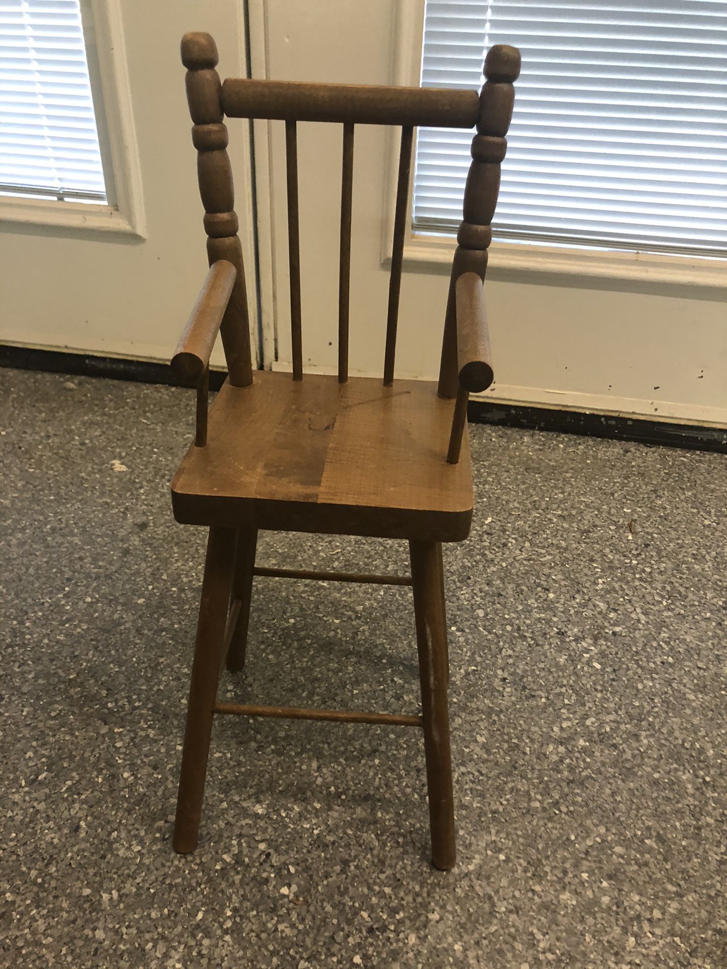Wooden tall doll chair 18”
