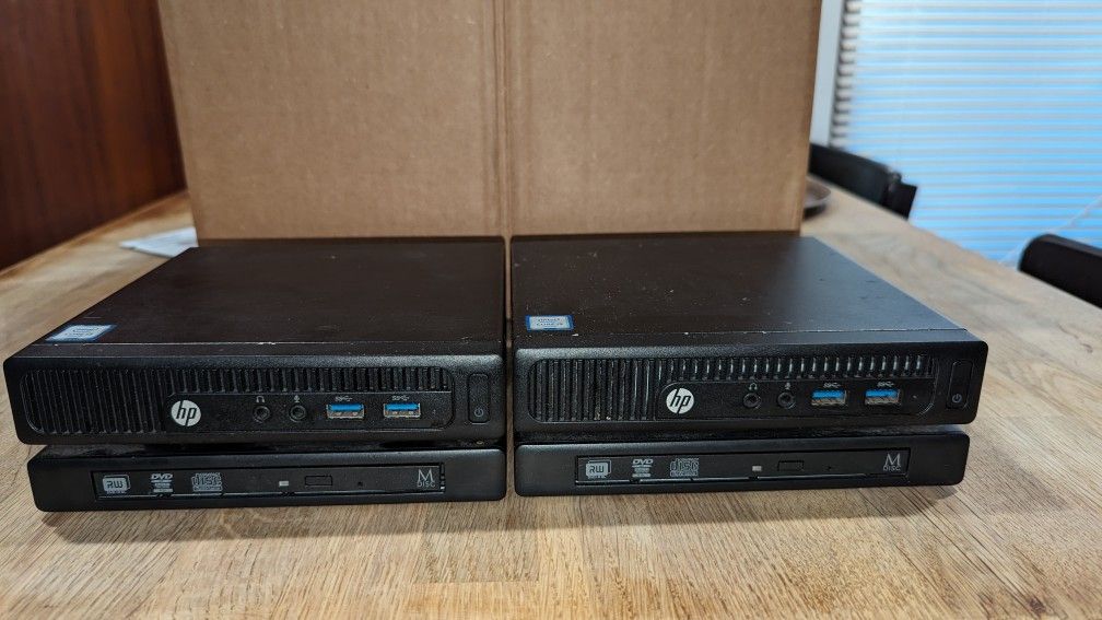 2 HP Mini PCs With DVD Drive